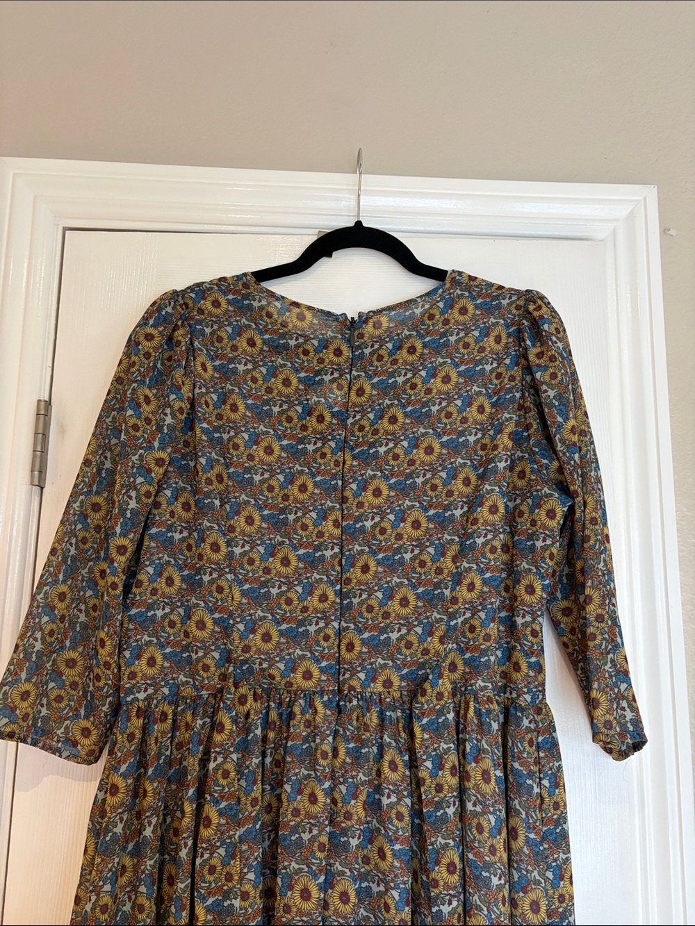Astrid Dress in Vintage Sunflower Print by Vixen by Micheline Pitt - Picture 4 of 6